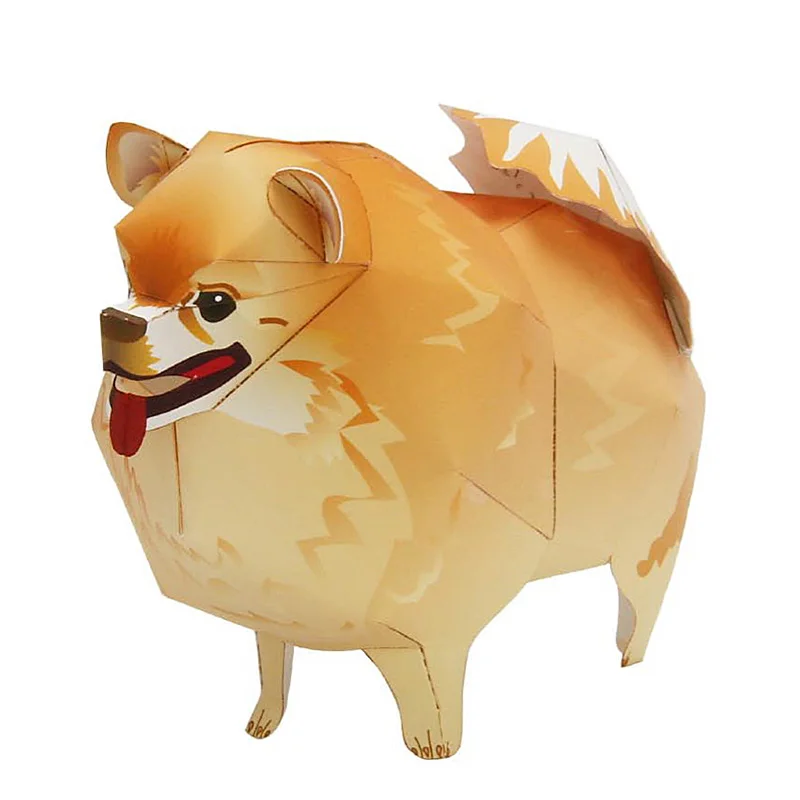 Art Craft With Cardboard - Perro Pomerania plegable Origami Art Mini