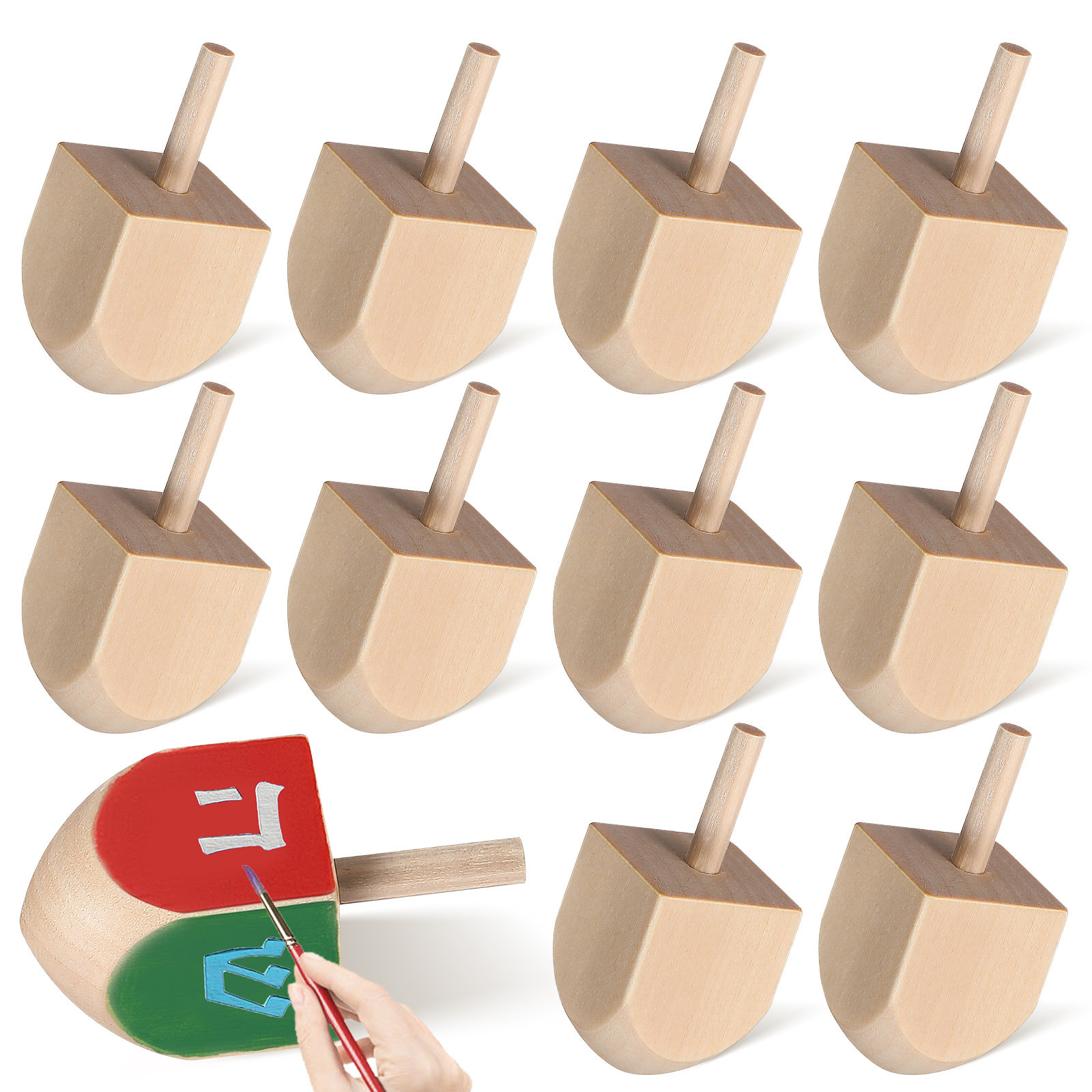 Art Craft Education - 20 piezas de dreidels de madera