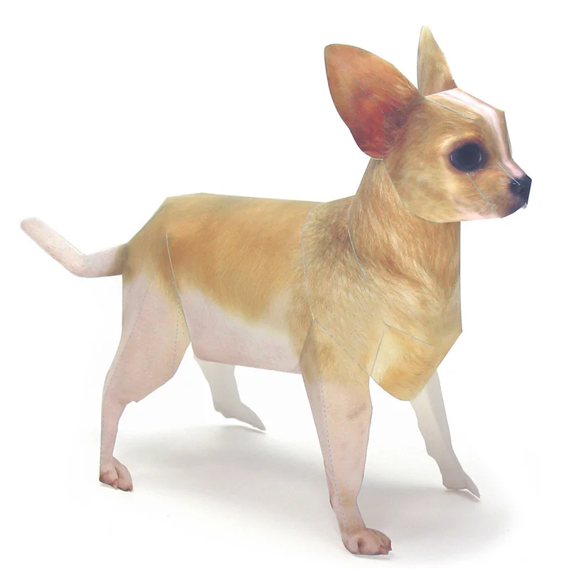 Art Craft With Cardboard - Chihuahua perro Origami arte mascota modelo