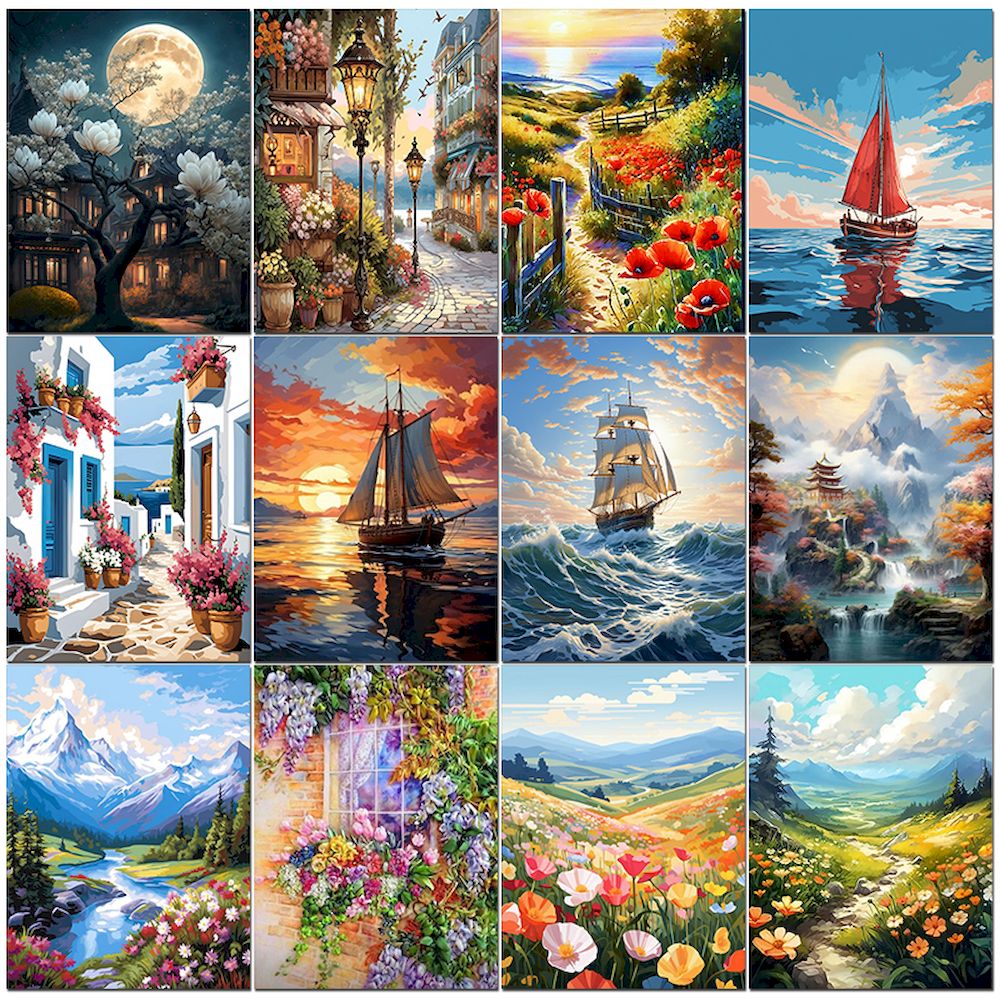 Art And Craft Numbers - Pintura al óleo hecha a mano