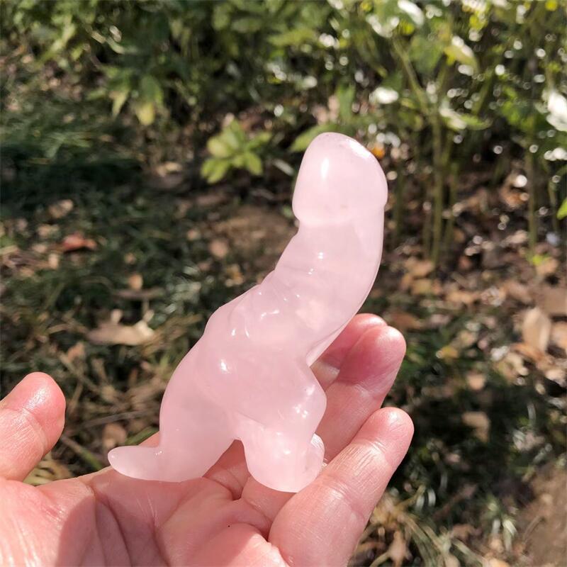 Art Craft Dinosaur - 1 Pieza de Cuarzo Rosa Natural